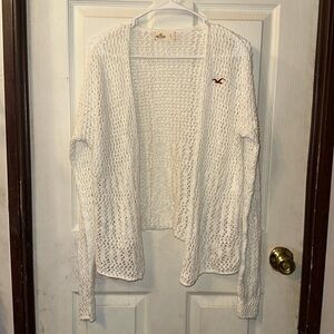 Hollister Crocheted hole sweater cardigan OFF-White  Size S